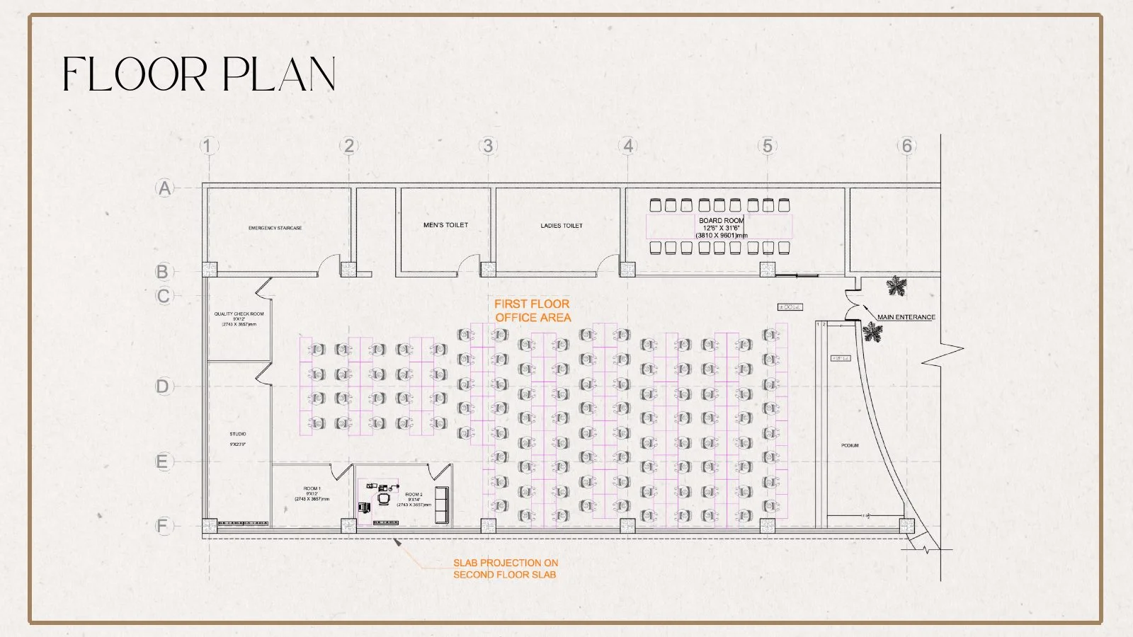 Commercial office floor plan
